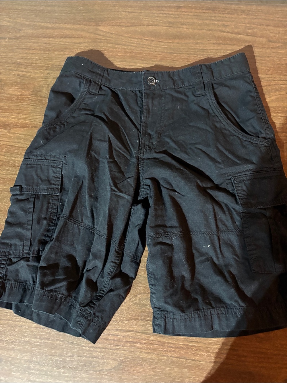 Falls Creek Black Men's Cargo Shorts with Multiple Pockets